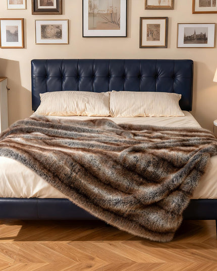 Giantex Faux Fur Throw Blanket Faux Fox Fur Blankets