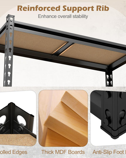 Giantex 5-Tier Metal Storage Shelves(1/2/3/4,30" W x 12" D x 60" H)