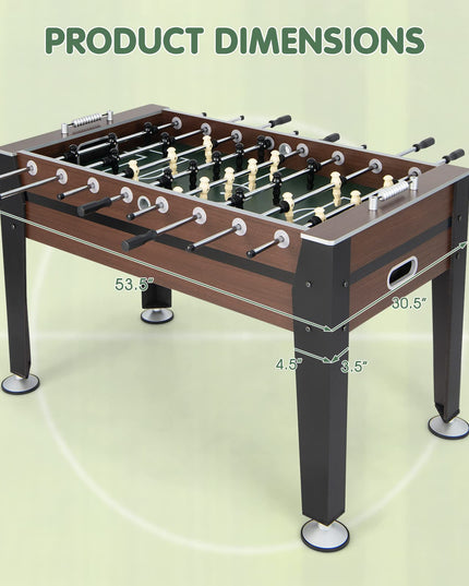 Giantex 54” Foosball Table, Foosball Table Adult Size with 2 Balls, Wood Football Table