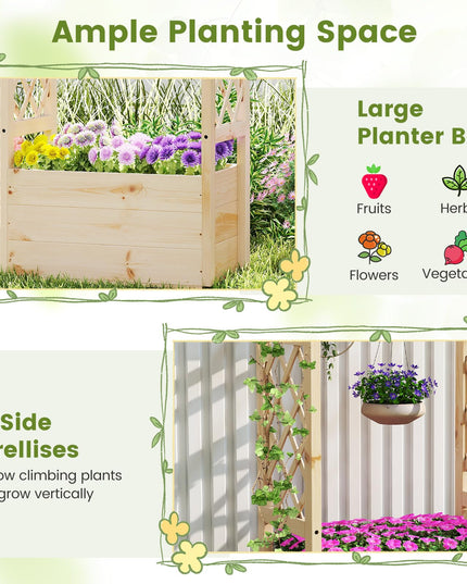 Giantex Raised Garden Bed with Sided Trellis & Hanging Roof ( 31”x16”x41” )