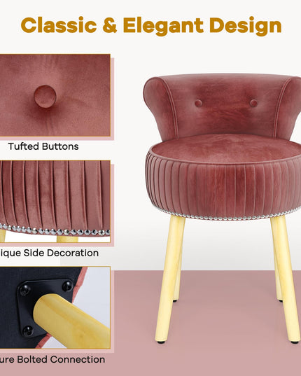 CHARMAID Velvet Vanity Chair for Bedroom Elegant Accent Chair