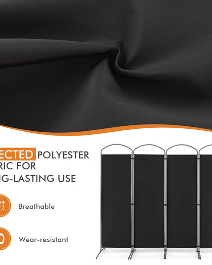 Giantex 6.2Ft Folding 4 Panel Room Divider Black