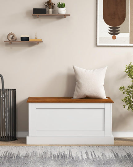Giantex Storage Bench, 35.5” Storage Trunk with Safety Metal Hinge