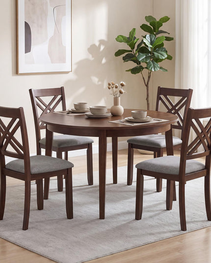 GIANTEX Farmhouse X-Back Upholstered Wood Dining Chairs Set of 2/4