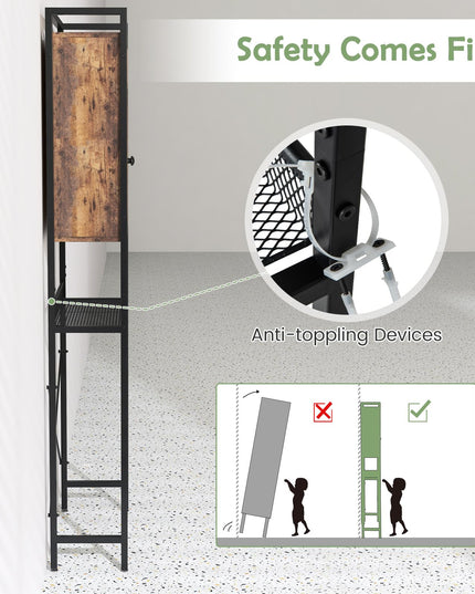 Giantex Over-The-Toilet Storage Cabinet, Bathroom Storage Organizer Above Toilet with Heavy-Duty Metal Frame