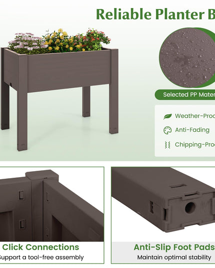 Giantex Raised Garden Bed with Legs, Self-Watering Planter Box with Water Level Indicator