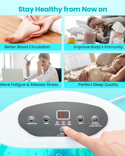 Giantex Foot Spa with Heat and Massage - Feet Bath Soak Tub w/Bubble, Vibration, Removable Pedicure Stone