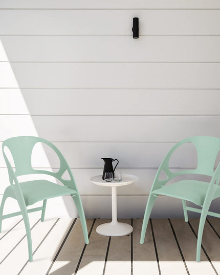 Giantex Folding Dining Chairs Set of 2/4, Outdoor Plastic Dining Chairs with Armrest and High Backrest
