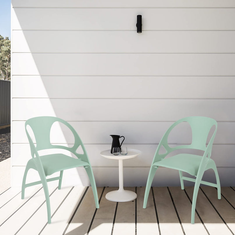 Giantex Folding Dining Chairs Set of 2/4, Outdoor Plastic Dining Chairs with Armrest and High Backrest