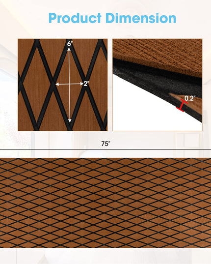 Giantex EVA Foam Boat Decking - 75" x 28" 5mm