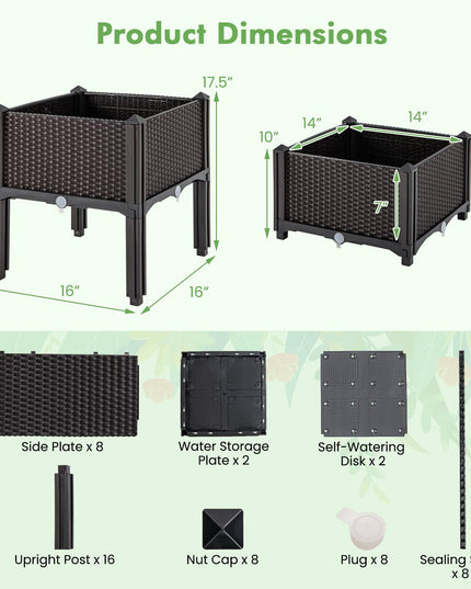 Giantex Raised Garden Bed Elevated Planter Box Kit with Self-Watering System