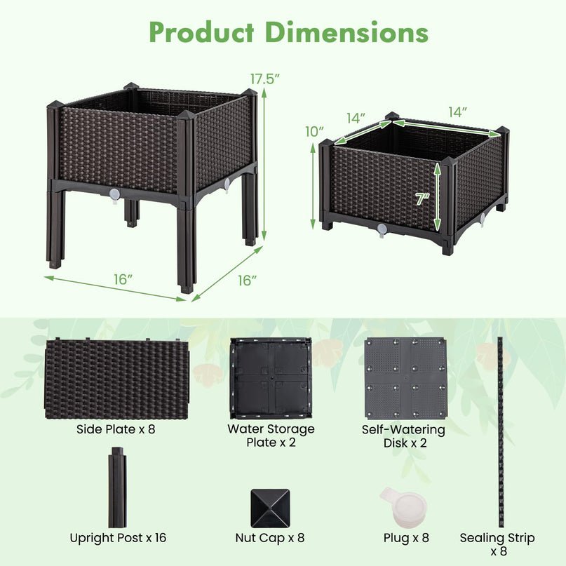 Giantex Raised Garden Bed Elevated Planter Box Kit with Self-Watering System