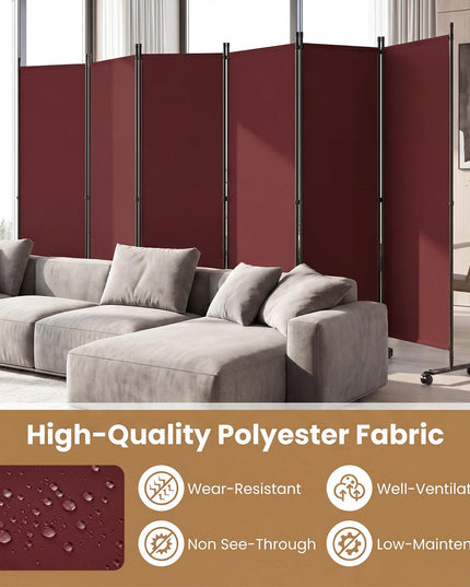 Giantex 6 Panel Folding Room Divider on Wheels