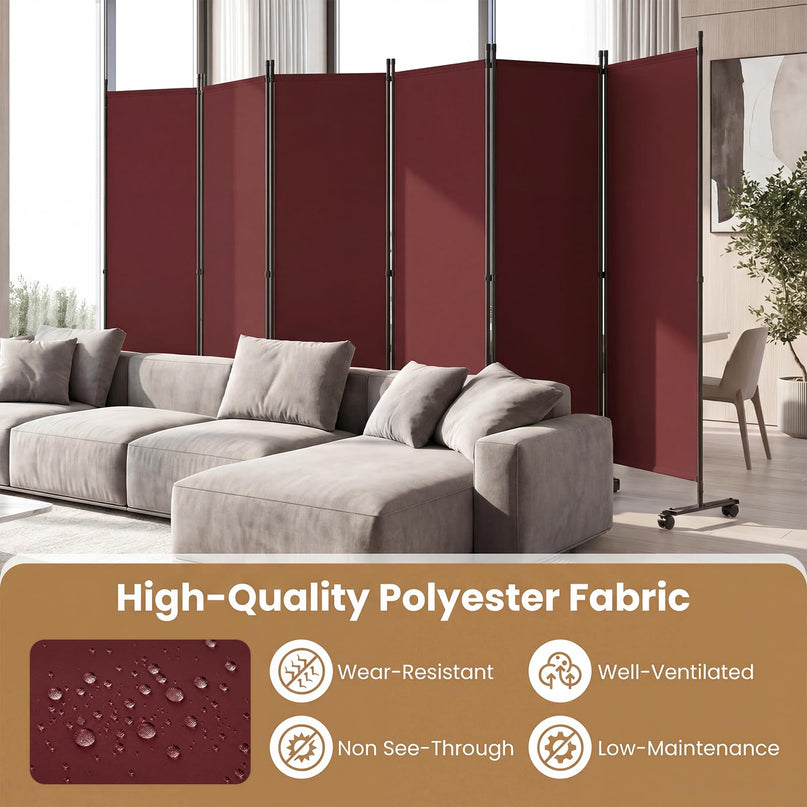Giantex 6 Panel Folding Room Divider on Wheels