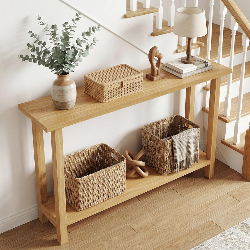 Giantex Table console en bois massif 119 cm | Table de canapé de style ferme à placer derrière le canapé pour le salon