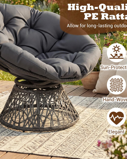 Giantex Wicker Papasan Chair with Soft Thick Cushion（ 41.5"W）
