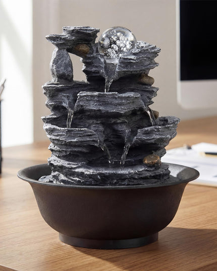 Giantex Layered Bowl Cascade Zen Meditation Desktop Decor for Office Home Relaxation