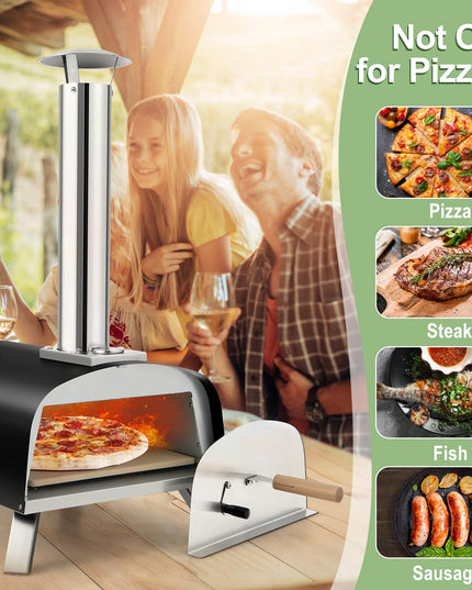 Giantex Pizza Oven Outdoor, Propane and Wood Fired Pizza Maker with 13" Pizza Stone, Pizza Peel