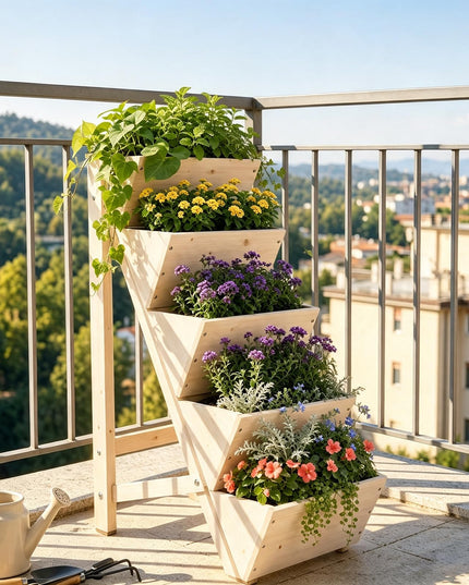 Giantex 5-Tier Wooden Freestanding Vertical Raised Garden Bed (1/2)