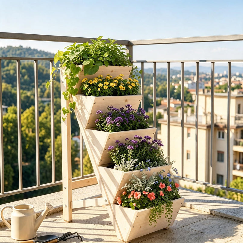 Giantex 5-Tier Wooden Freestanding Vertical Raised Garden Bed (1/2)
