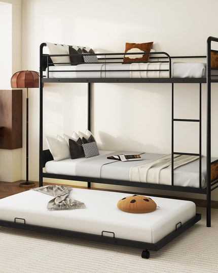 Giantex Metal Twin Over Twin Bunk Bed with Trundle