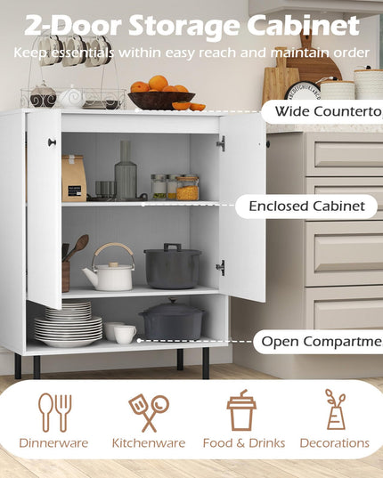 Giantex Sideboard Buffet Cabinet with Adjustable Shelf & Anti Tipping Kit
