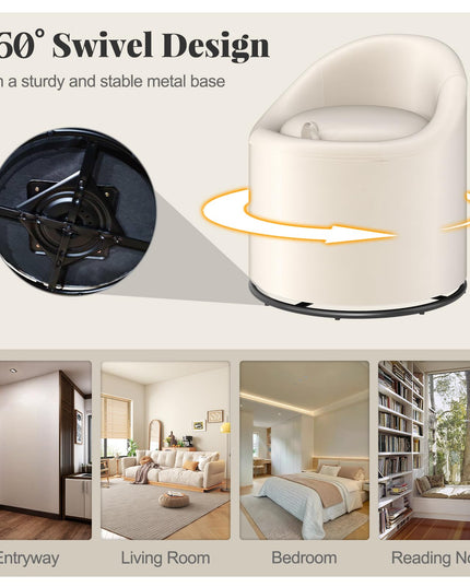 Giantex Swivel Accent Chair with Storage for Bedroom
