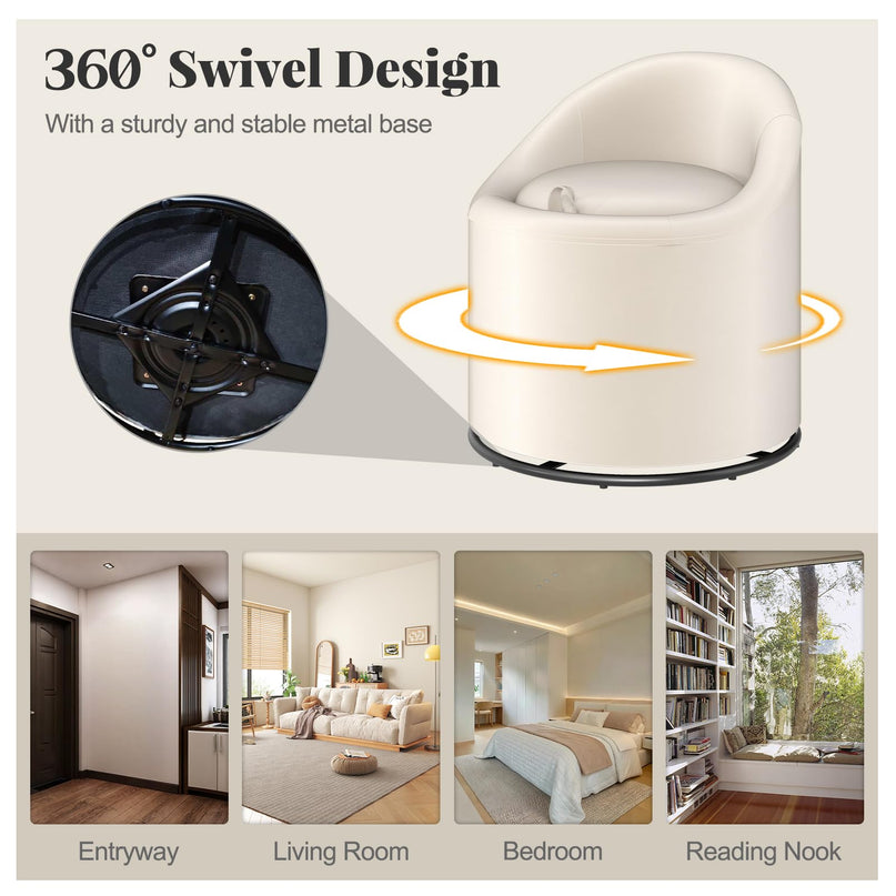 Giantex Swivel Accent Chair with Storage for Bedroom