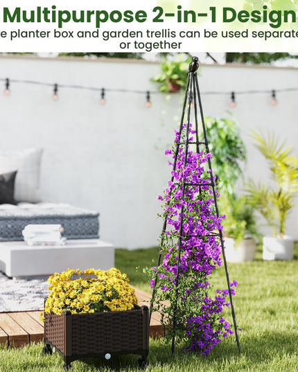 Giantex Raised Garden Bed with Wheels & Tomato Cage