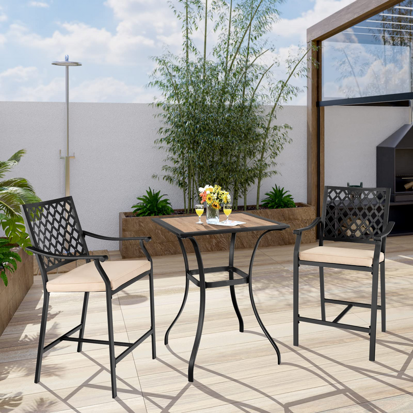 Patio Bar Table Outdoor Square Bistro Bar High Table