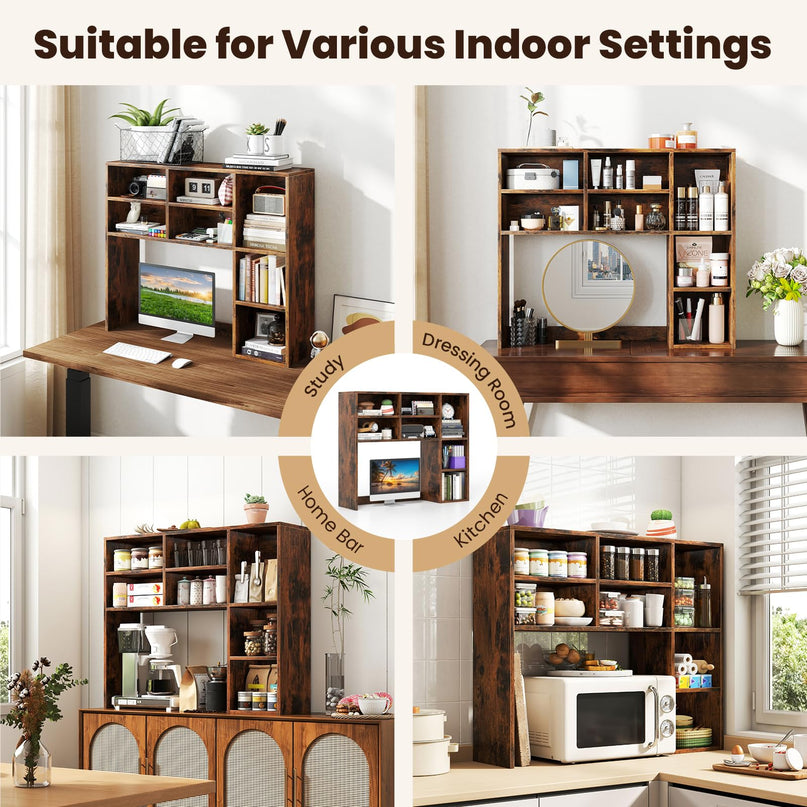 Giantex Desktop Bookshelf for Dorm College Office Home