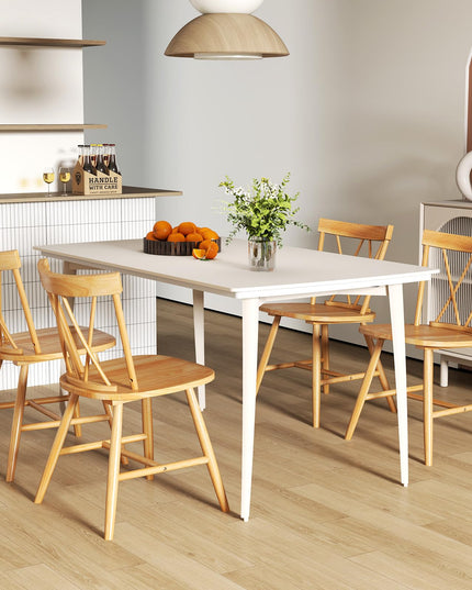 Giantex Wooden Dining Chairs Set of 2/4, Farmhouse Windsor Kitchen Chairs w/Cross Back, Wide Seat