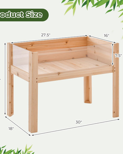 Giantex 30”x18”x24” Raised Garden Bed Elevated Wood Planter Box with Legs