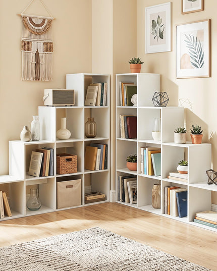 Giantex 51" Wooden 10-Cube Stepped Bookcase for Living Room