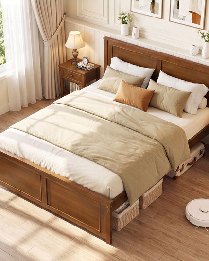 Giantex Wood Full/Twin/Queen Size Bed Frame w/Wooden Slat Support Mattress Foundation