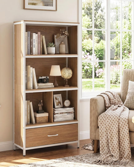 Giantex 56" Tall Bookcase with Drawer 5-Tier Bookshelf