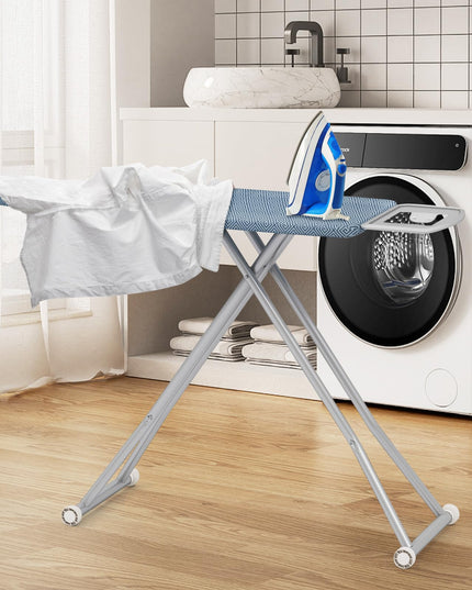 Giantex Ironing Board with Iron Rest, Carbon Steel Iron Board with 4 Layer Heat Resistant Cover & Pad