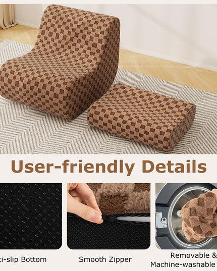Giantex Bean Bag Chair with Ottoman for Living Room