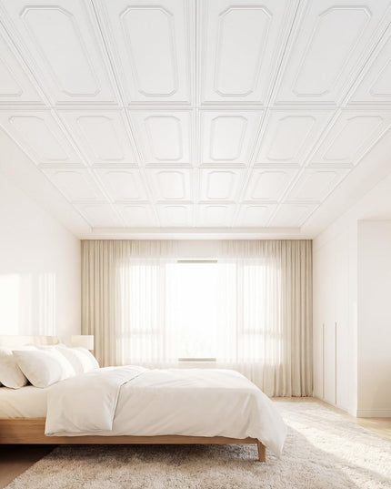 Giantex 48"x24" Decorative Ceiling Tiles with Raised Design