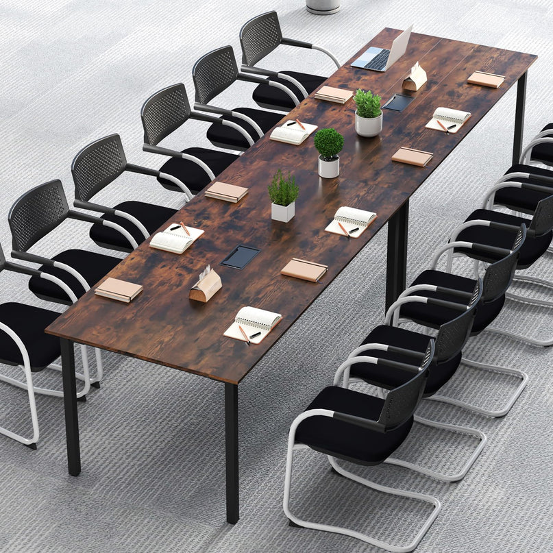 Giantex Modern 71" L x 35.5" W Large Meeting Table with Metal Frames for 8-10 People