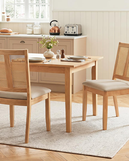 Giantex Rattan Dining Chairs Set of 2/4 w/Rubber Wood Frame