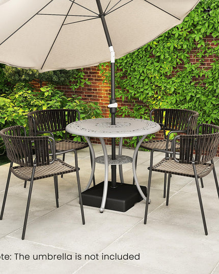 Giantex 132 lbs Fillable Patio Umbrella Stand with Retractable & Removable Pull Rod