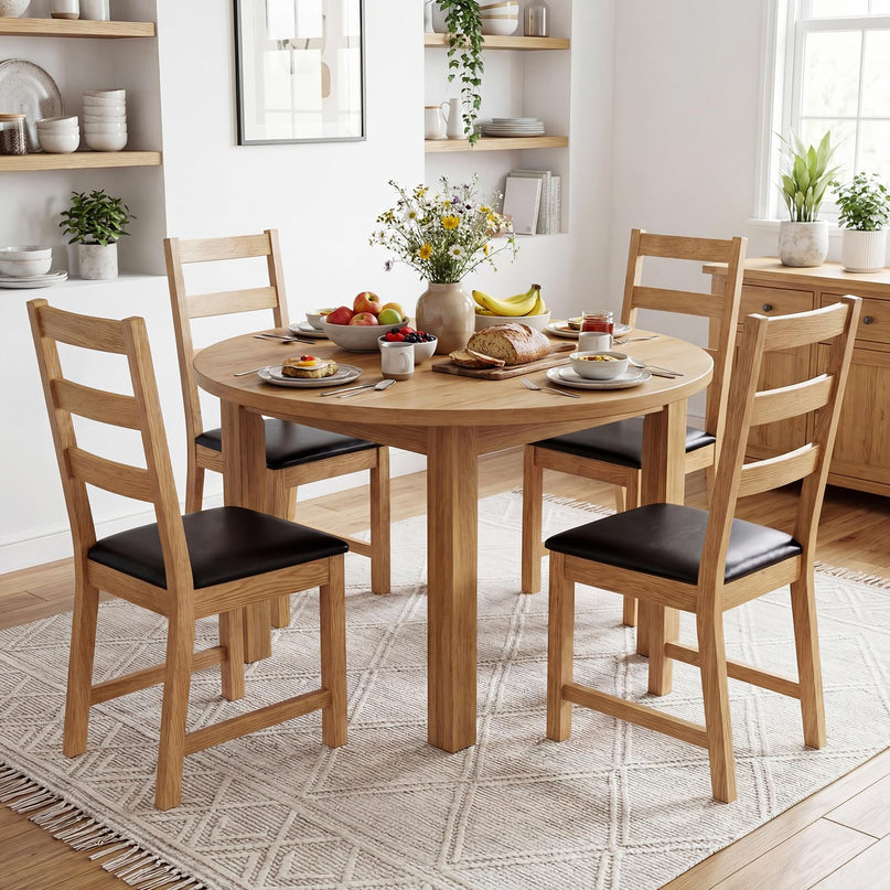 Giantex Farmhouse Kitchen Chairs w/Hollowed Backrest