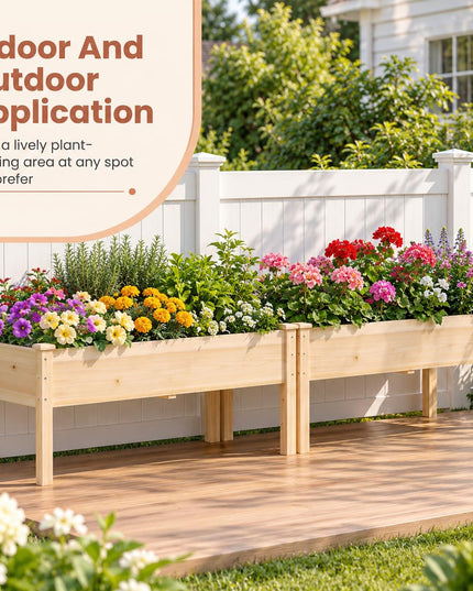 GIANTEX 48" Raised Garden Bed with Drainage Holes & Slotted Corner Posts (1/2)