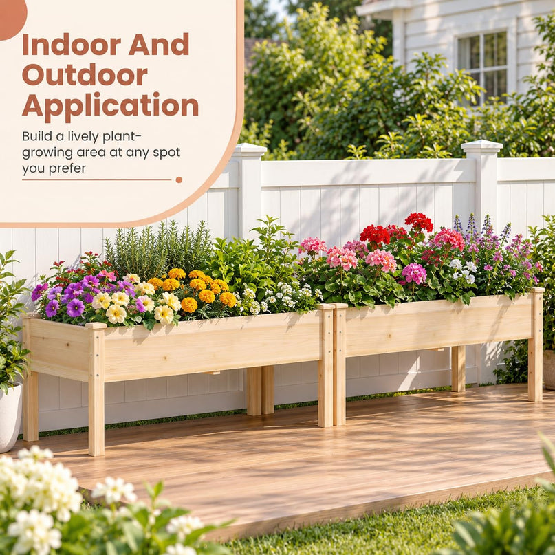 GIANTEX 48" Raised Garden Bed with Drainage Holes & Slotted Corner Posts (1/2)