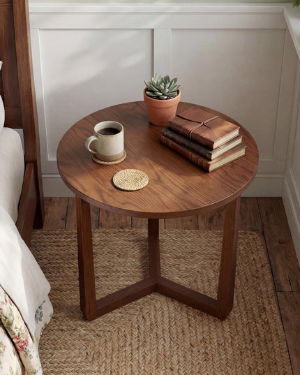 Table d'appoint de canapé Giantex 22,5 po avec pieds en bois pour salon et chambre à coucher