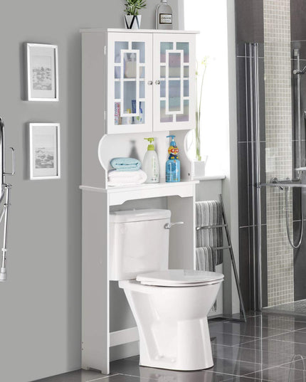 Giantex Over-The-Toilet Storage Spacesaver, Bathroom Organizer with Cabinet and Shelf