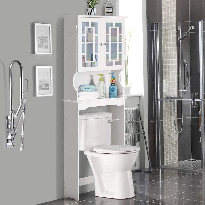 Giantex Over-The-Toilet Storage Spacesaver, Bathroom Organizer with Cabinet and Shelf