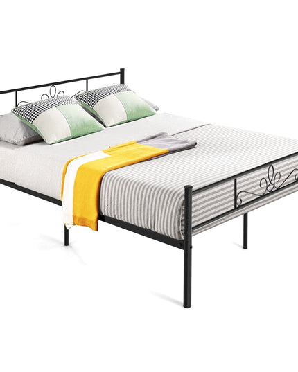 Mattress Foundation w/Heavy Duty Steel Slat Support, No Box Spring Needed