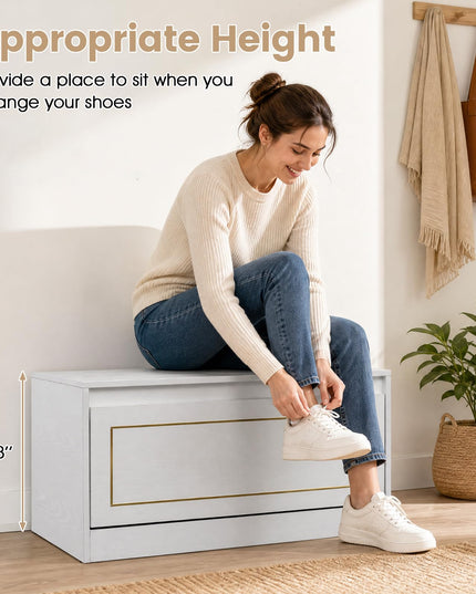 GIANTEX 31.5" W Hidden Narrow Shoe Cabinet for Hallway